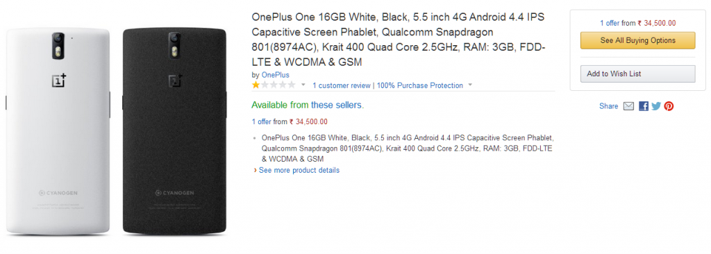 OnePlus One, Xiaomi Mi3 show up on Amazon India