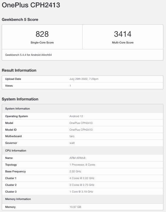 OnePlus 10RT appears on GeekBench with Snapdragon 8+ Gen 1 chip & 12GB RAM