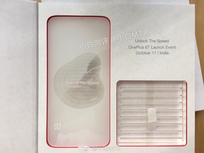 OnePlus 6T to arrive India on October 17, invite leaks out