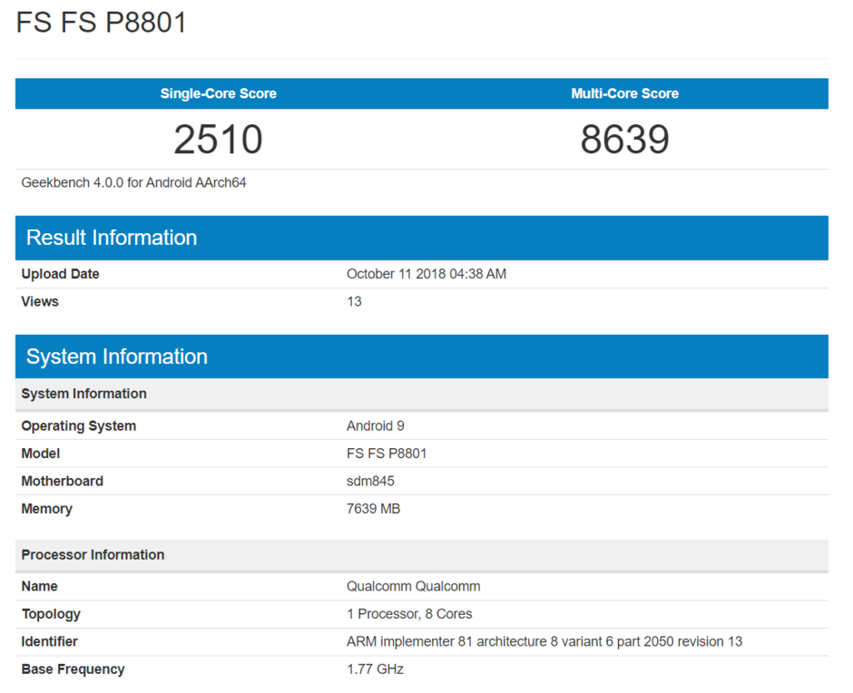 OnePlus 6T arrives on Geekbench with Android Pie, 8 GB RAM and SD845