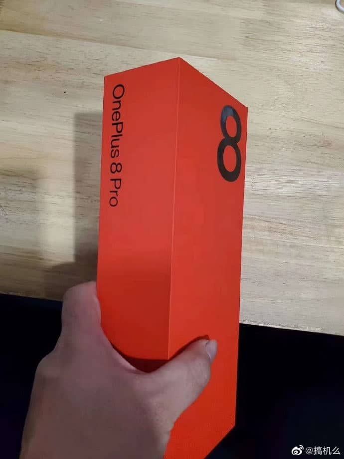 OnePlus 8 Pro sleek packaging box appears online