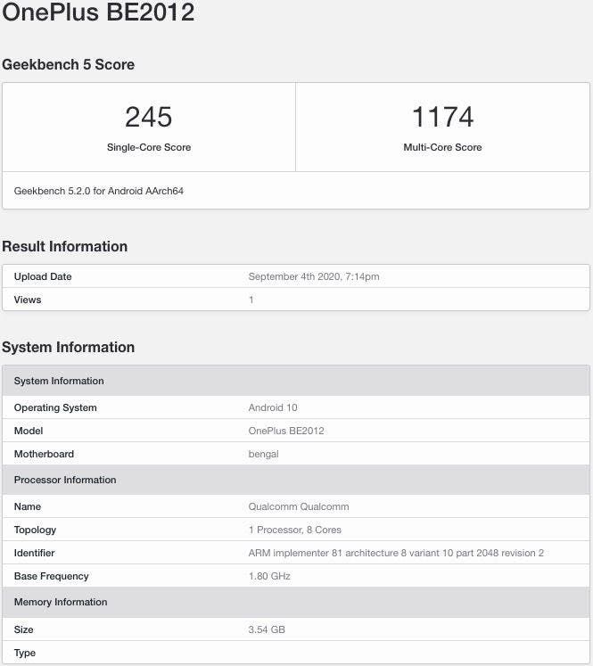 OnePlus Clover appears on GeekBench - to use a Snapdragon 460 SoC