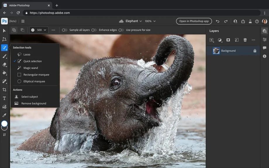 Adobe is Testing Photoshop on the Web Service