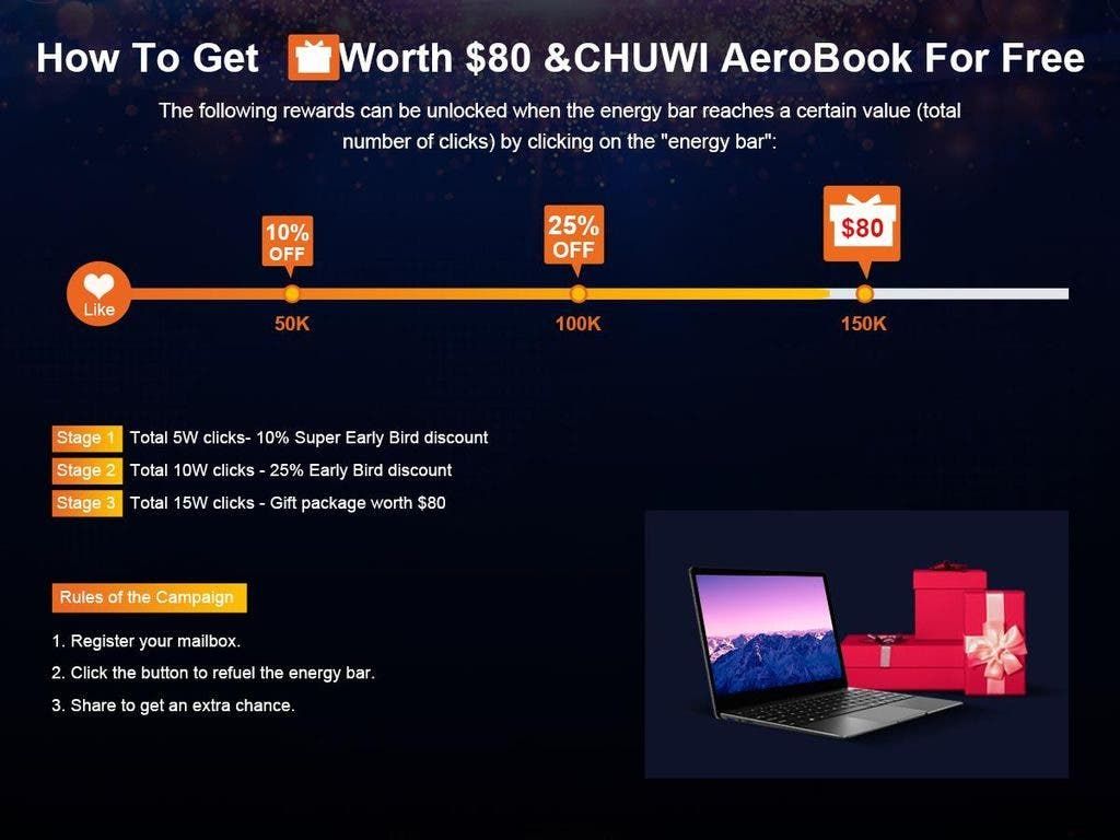 CHUWI Aerobook launched its Indiegogo campaign today