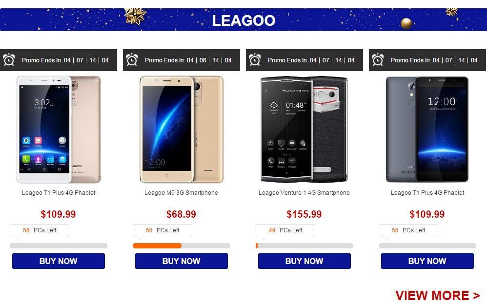 Leagoo joins up with the Year-end sales