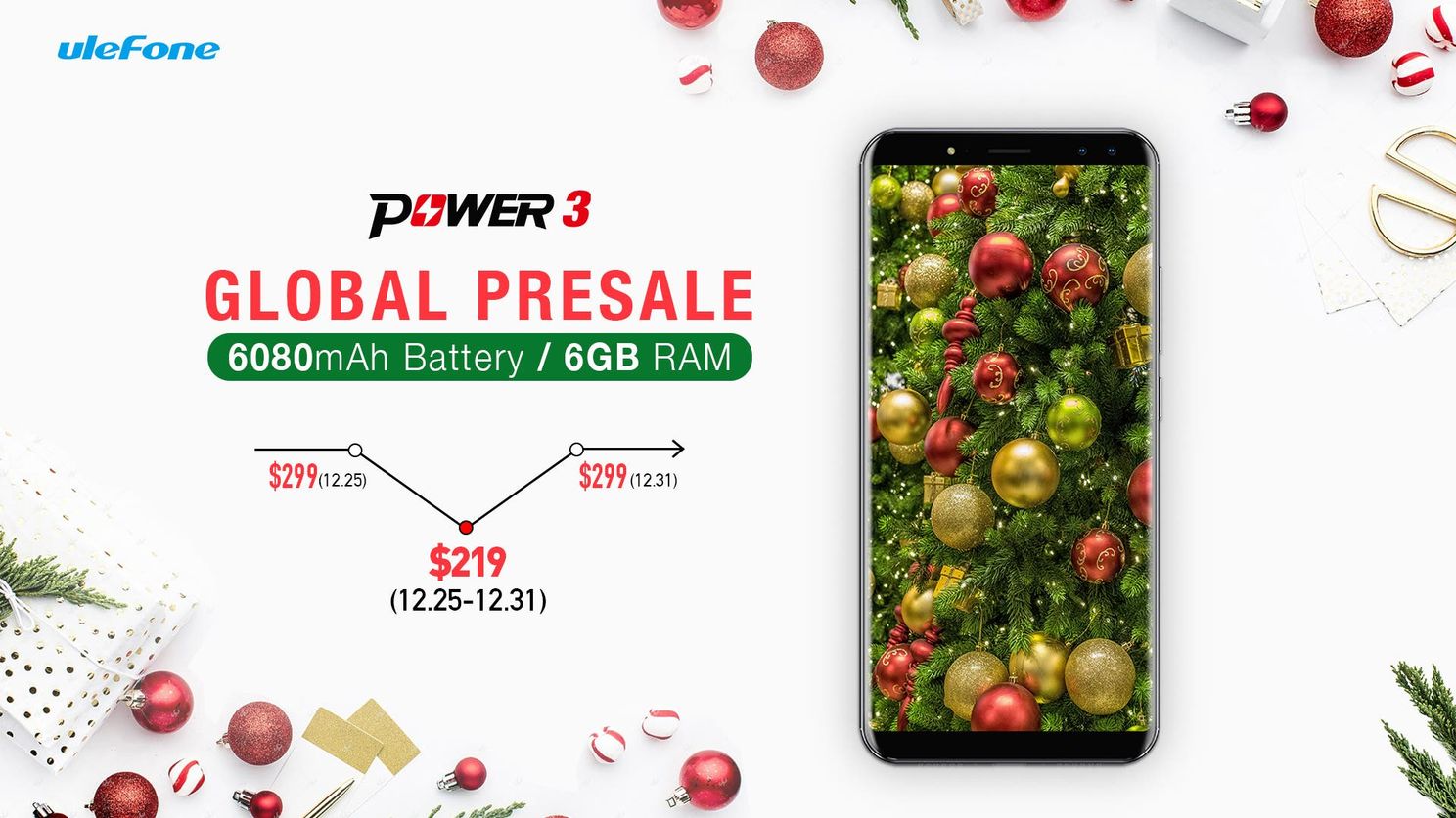 18:9 Full Screen & 6080mAh Ulefone Power 3 Presales Kick off at $219.99