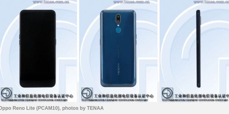 OPPO Reno Lite to feature a rear fingerprint sensor and a water-drop notch