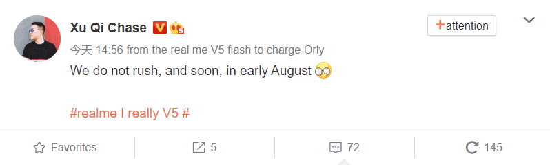 Realme V5 confirmed to arrive in early August