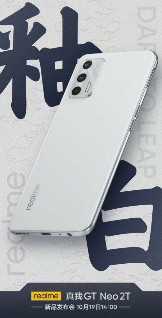 Realme GT Neo2T Glaze White Color Variant Surfaces Ahead Of Launch