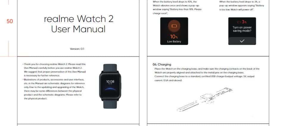 Realme Watch 2 images and specs have been leaked
