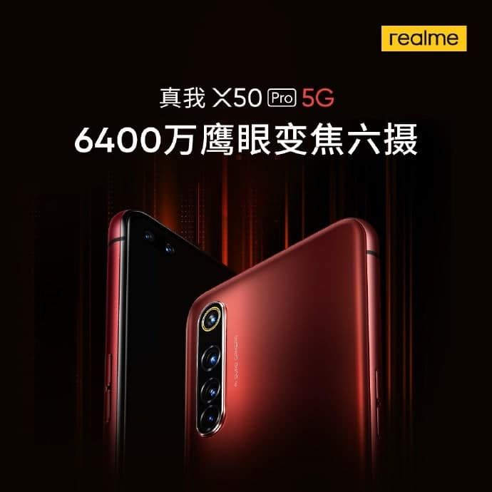 Realme X50 Pro 5G confirmed to use a 64MP main camera with 20x hybrid zoom