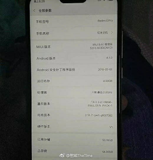 Fresh Real Images Of Xiaomi Redmi 6 Pro Appear Online -  Release Date To Drop Tomorrow