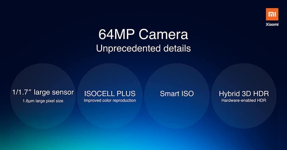 Xiaomi announces unprecedented specs of the 64MP camera