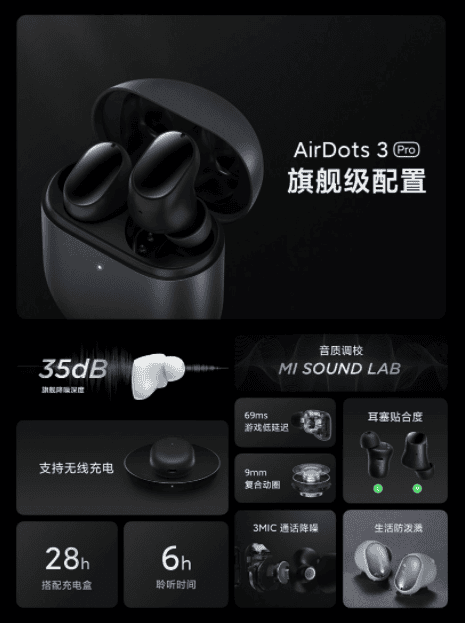 Redmi AirDots3 Pro true wireless headset released for 299 yuan ($47)