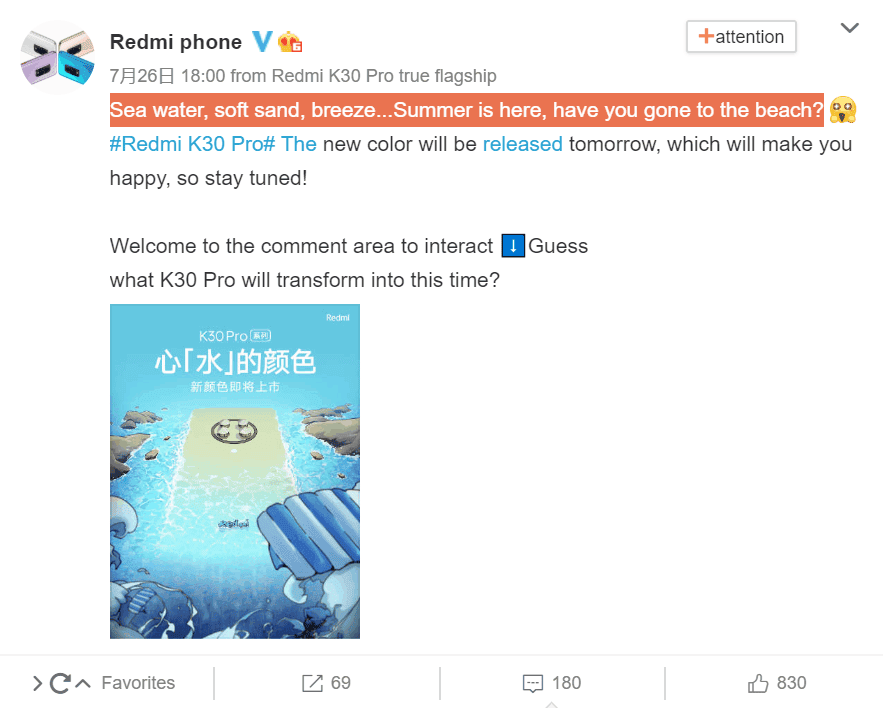 Redmi K30 Pro to get a new colour option tomorrow