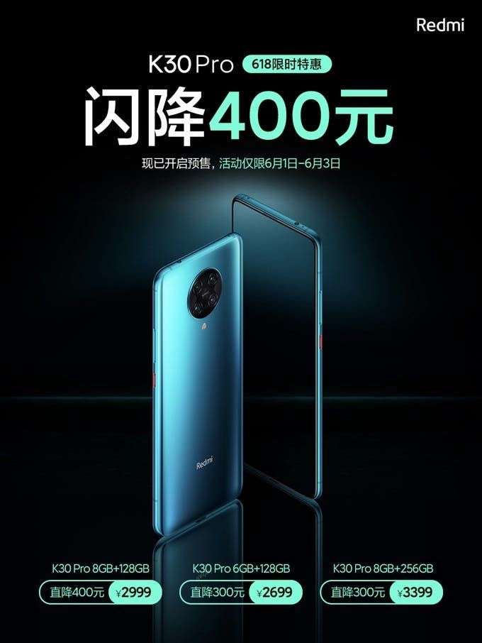 Redmi K30 Pro Gets 400 Yuan Price Cut For 618 Sales in China