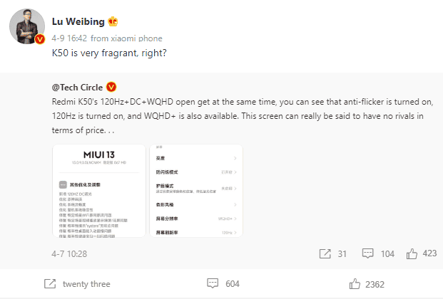 Xiaomi executive makes a post with the Redmi Note 12 for the first time