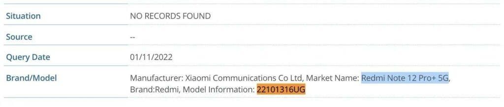 Redmi Note 12 Pro+ 5G global variant bags the FCC certificate