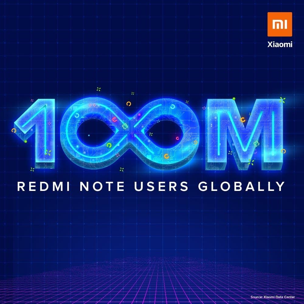 Redmi Note series has hit the 100 million mark globally