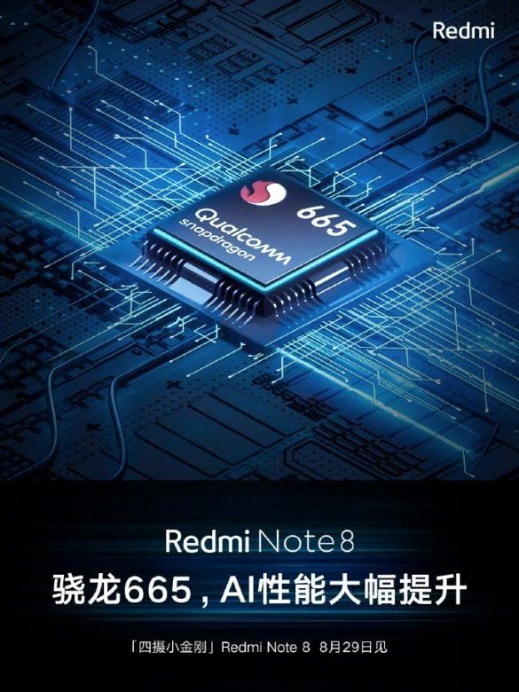 Redmi Note 8 official render shared, to get Snapdragon 665 SoC, 48MP camera