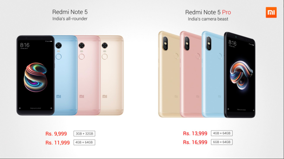 Redmi Note 5 Pro, Note 5 launched: Specs, prices and related info