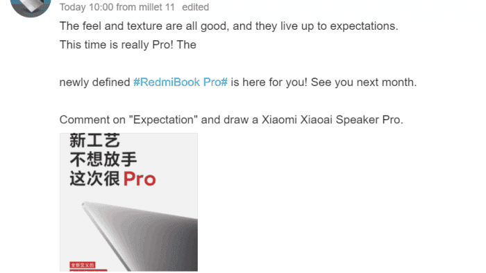 RedmiBook Pro official teaser: To come with a new technology
