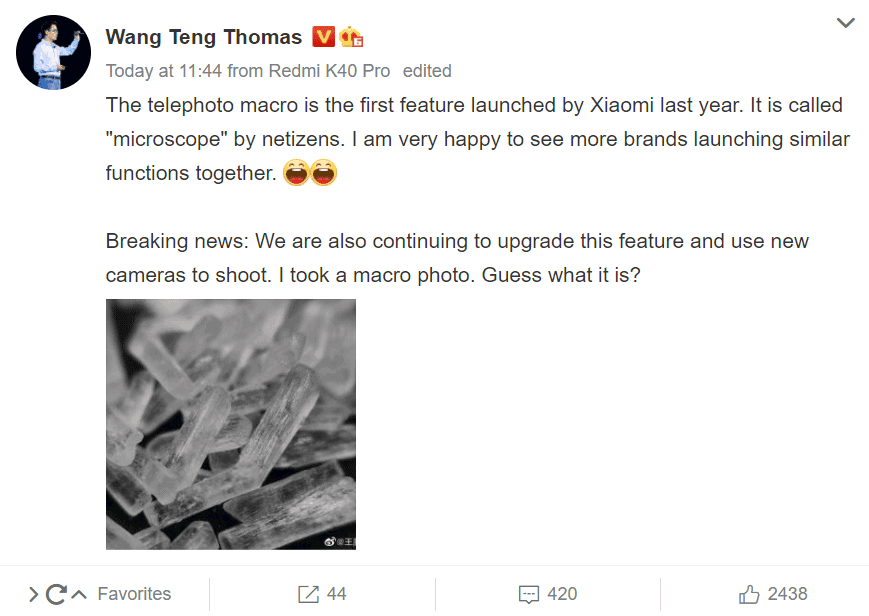 Upcoming Redmi smartphone to use a "microscope" camera