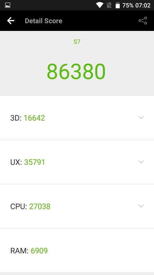 Elephone S7 Antutu