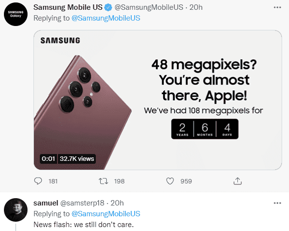 Samsung again mocks Apple iPhone 14: See hilarious comments