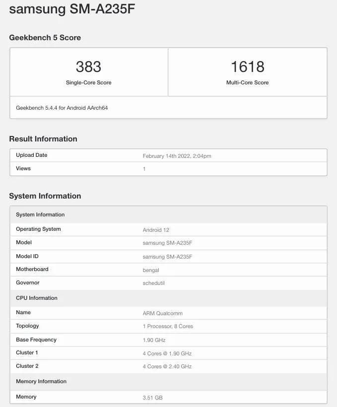 Samsung Galaxy A23 Arrives On Geekbench Before Its Imminent Launch