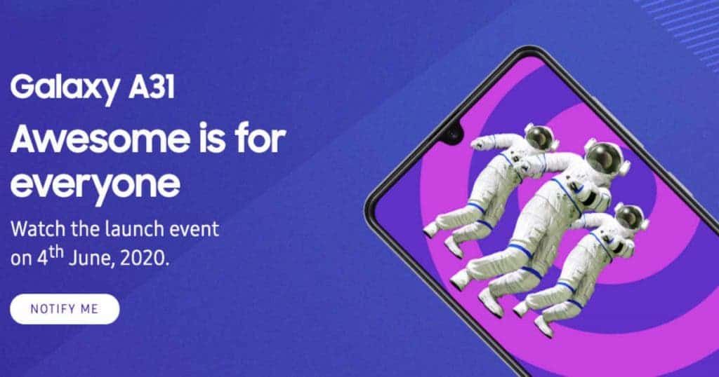 Samsung Galaxy A31 to Launch in India on June 4: Expected Price, Specifications and More