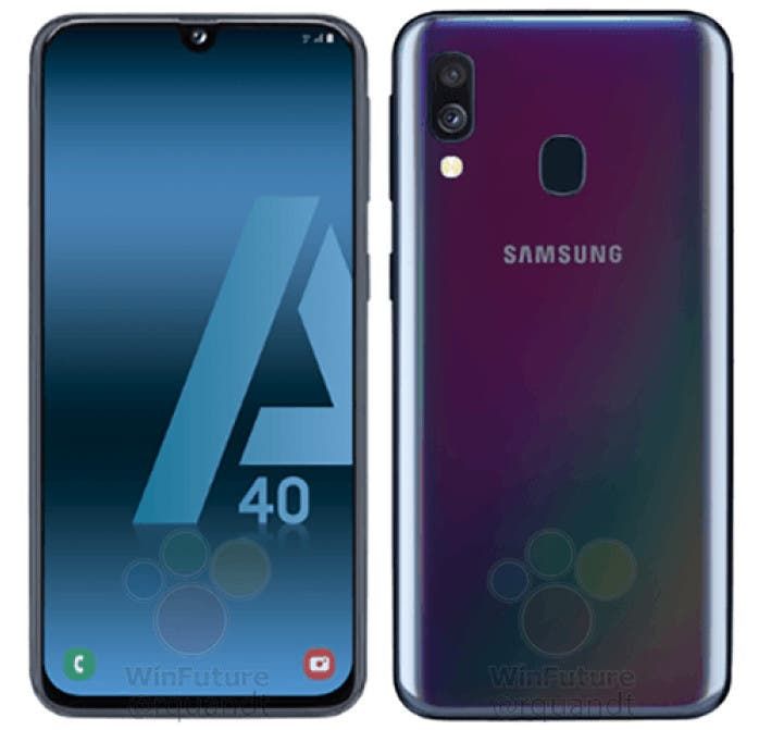 Leaked renders show off the Galaxy A40, to include dual-rear camera, Infinity U display
