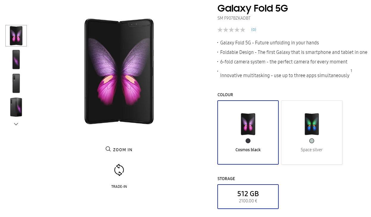 Samsung Galaxy Fold 5G launched in Germany for €2,100 ($2,321)