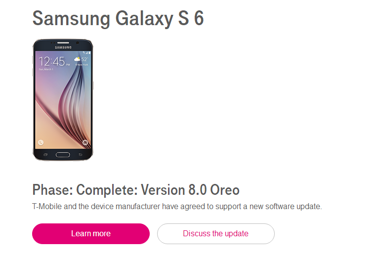 Android Oreo To Arrive T-Mobile Units Of Galaxy S6 & Note 5