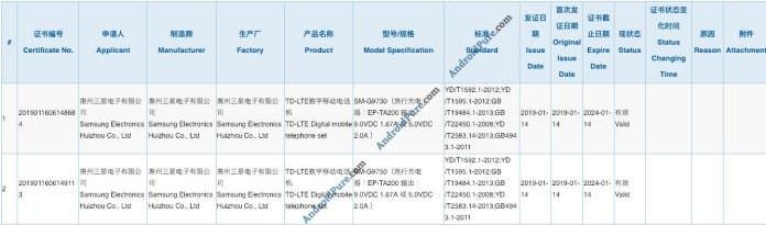 Samsung Galaxy S10 and Galaxy S10 Plus bag 3C certification in China