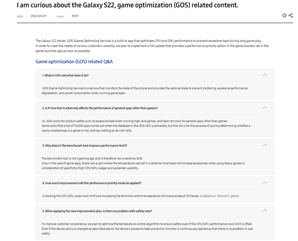 Samsung Galaxy S22 accused of cheating to get higher running points