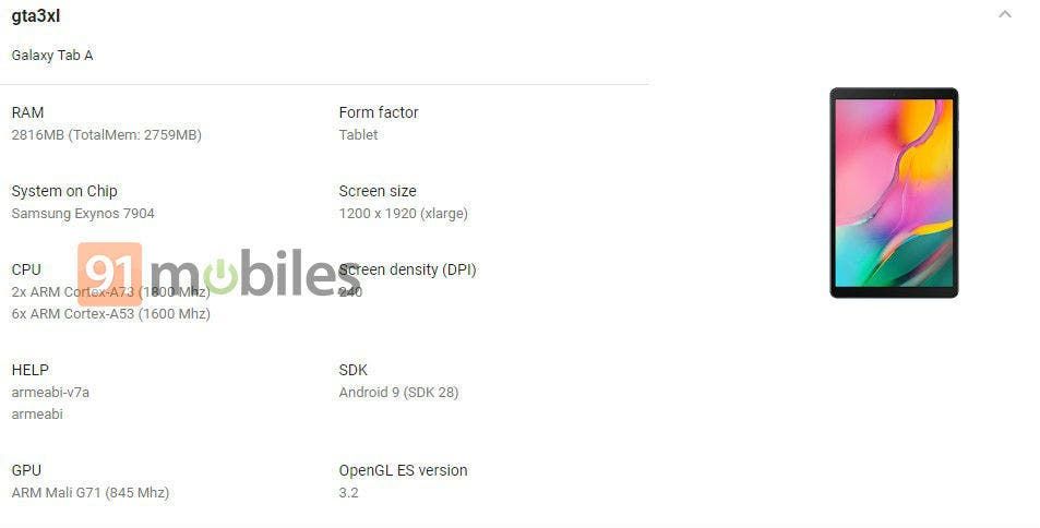 Galaxy Tab A3 XL pops up on Google Play Console
