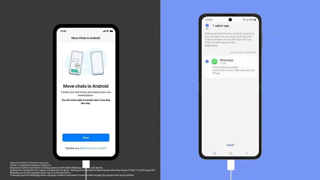 WhatsApp Date Can Be Now Transferred From iPhone To Galaxy Foldable Phones