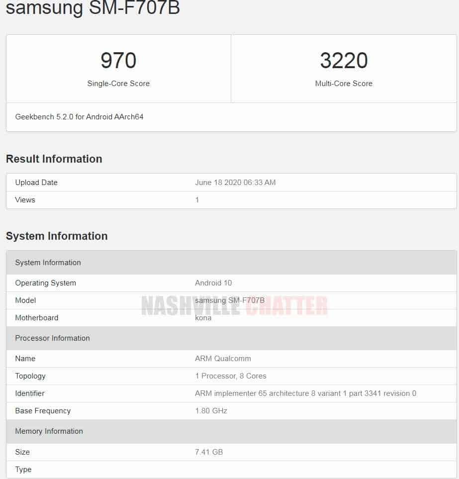 Galaxy Z Flip 5G running Snapdragon 865 SoC spotted on Geekbench