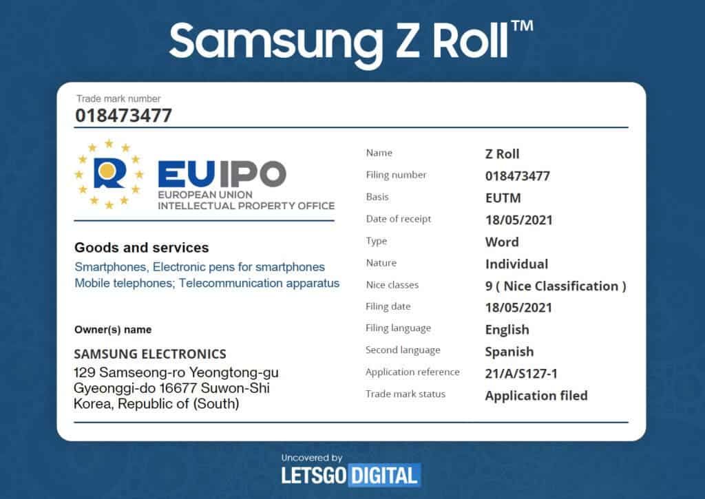 Samsung Galaxy Z Roll trademark: A rollable smartphone in the works