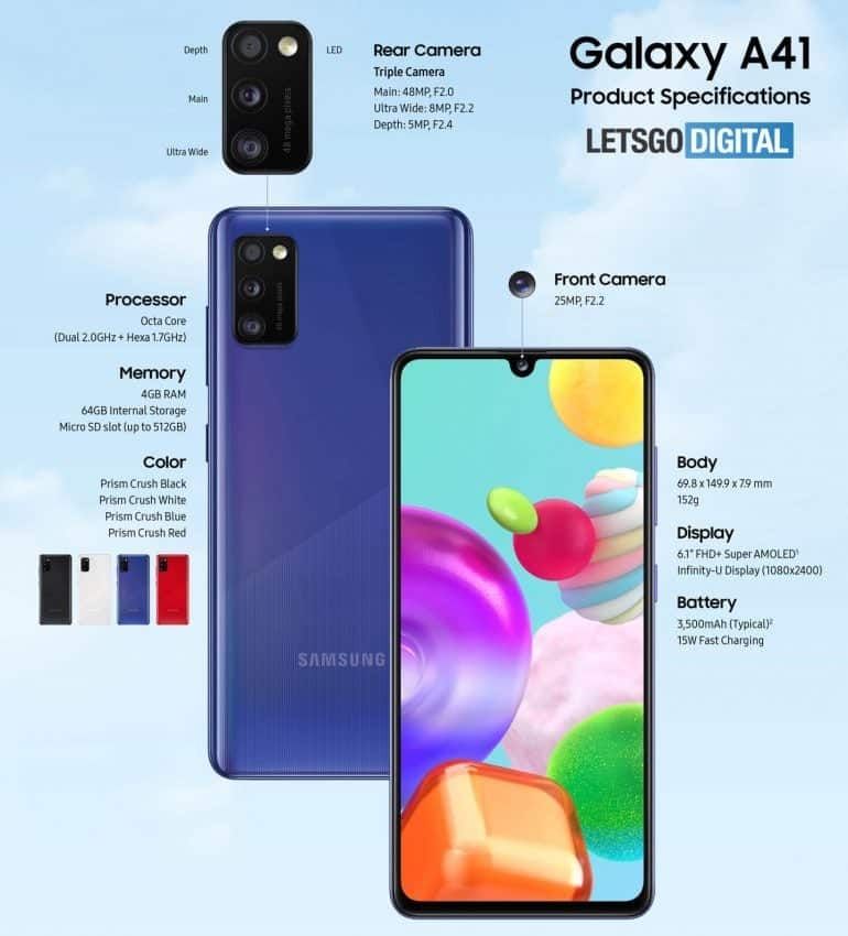 Samsung Galaxy A41 to arrive Europe with MediaTek Helio P65 SoC