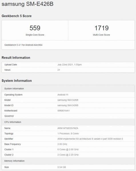 Samsung Galaxy F42 5G Spotted At GeekBench With Dimensity 700 Chip