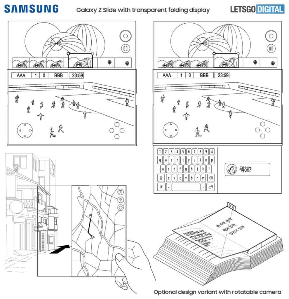 Samsung Galaxy Z Slide to use a transparent foldable display