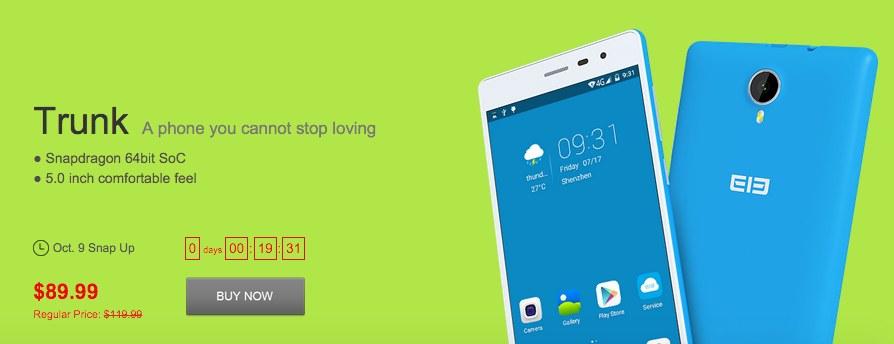 Elephone Trunk only $89.99, M2 for just $149.99 plus more in Elephone one day flash sale today!