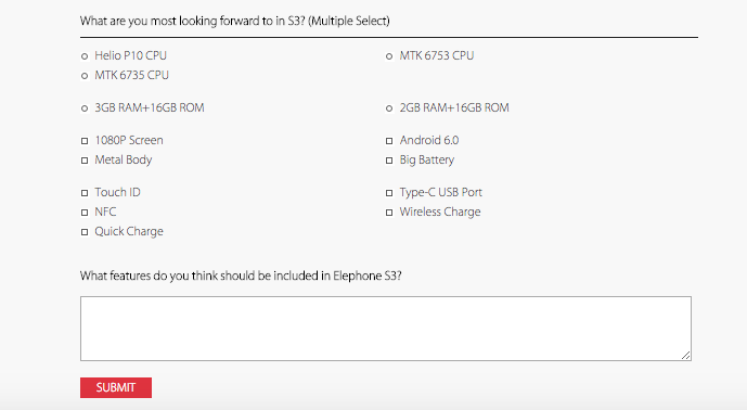 Elephone ask fans to put the final touches to the Elephone S3