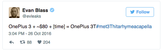 OnePlus 3T could cost as much as $80 more