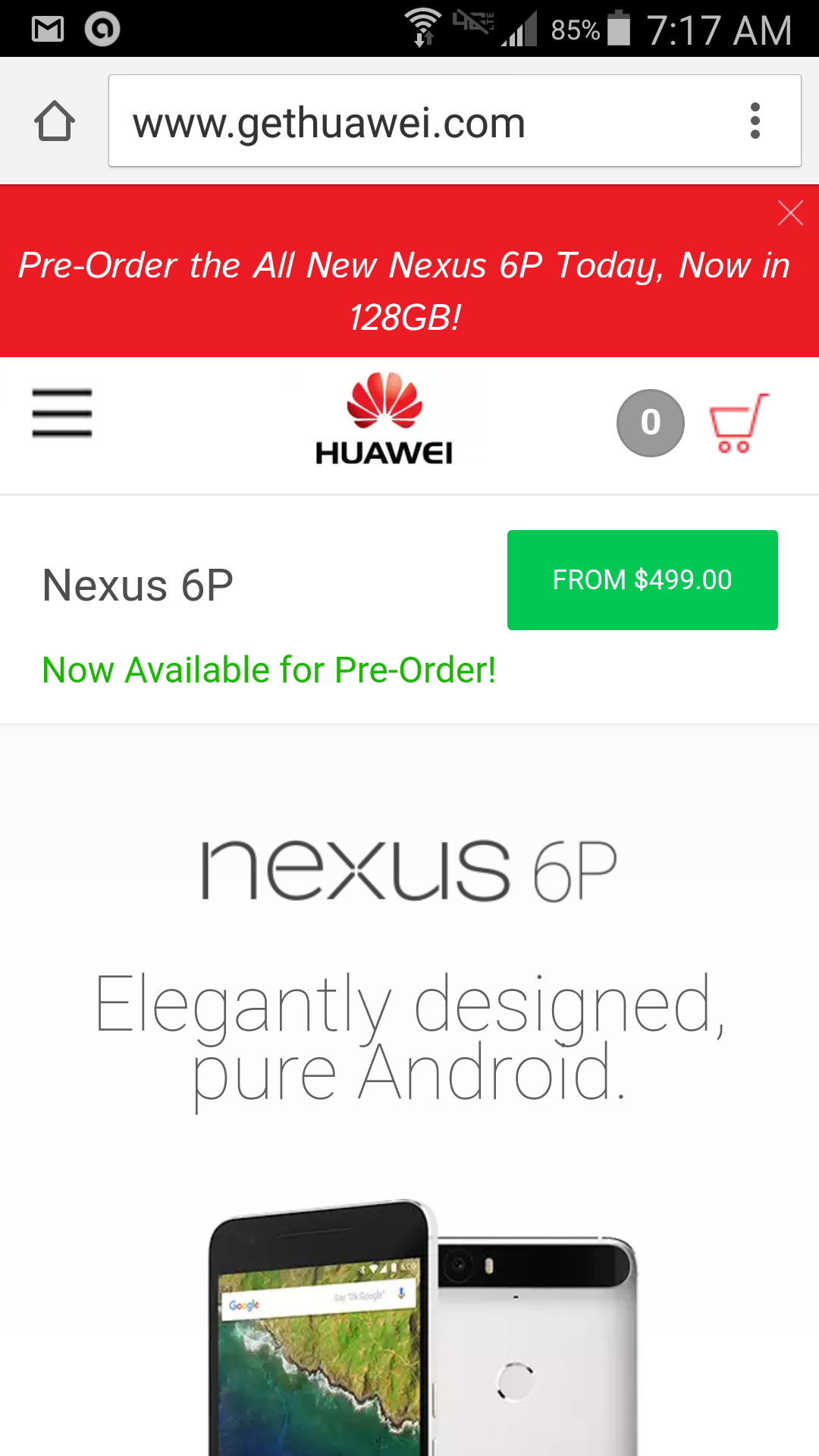 Huawei announces 128GB Nexus 6P pre-orders