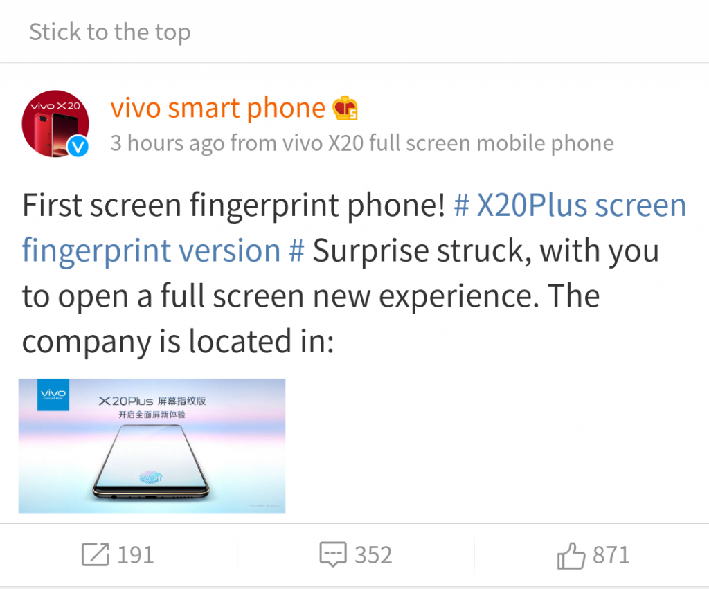 Vivo X20 Plus UD is Now Official