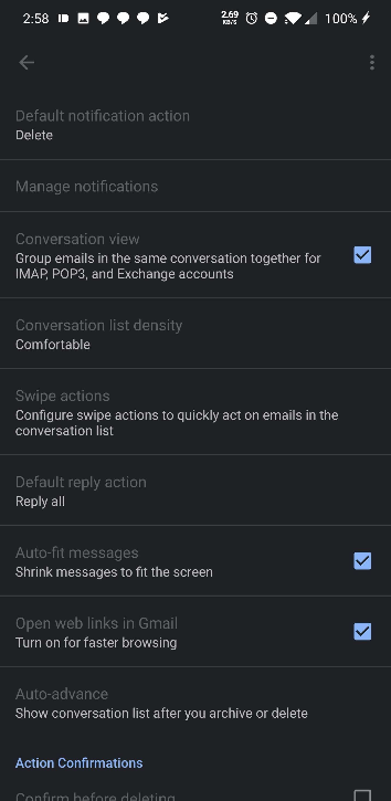 Dark Mode starts to show up in Gmail for Android
