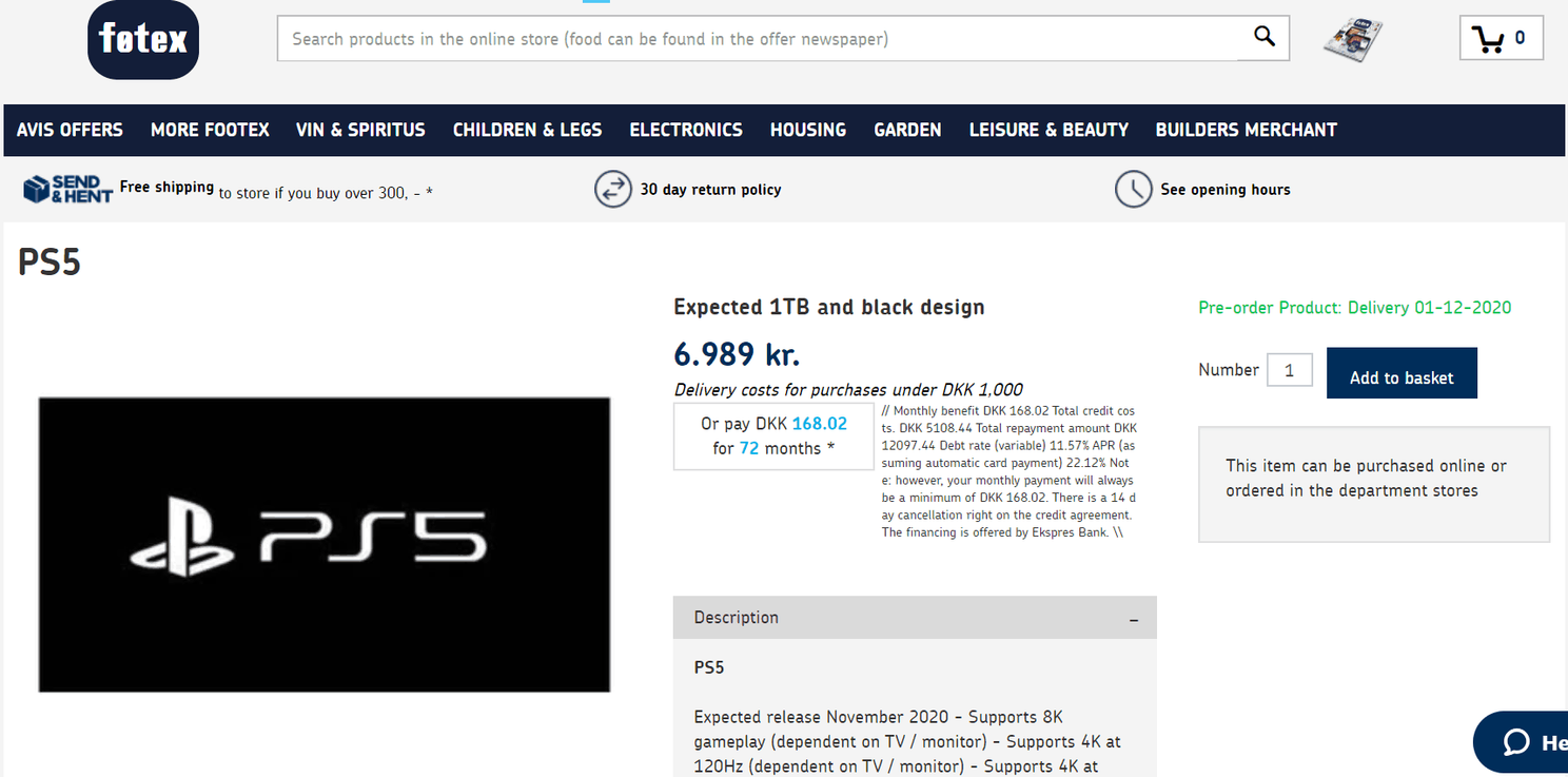 Danish online store reveals Sony PlayStation 5 ridiculous price